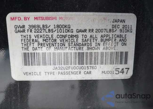 JA32U2FU0CU015760: 42825624