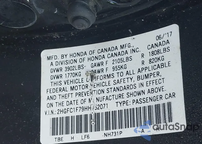 2HGFC1F79HH652071: 42825730