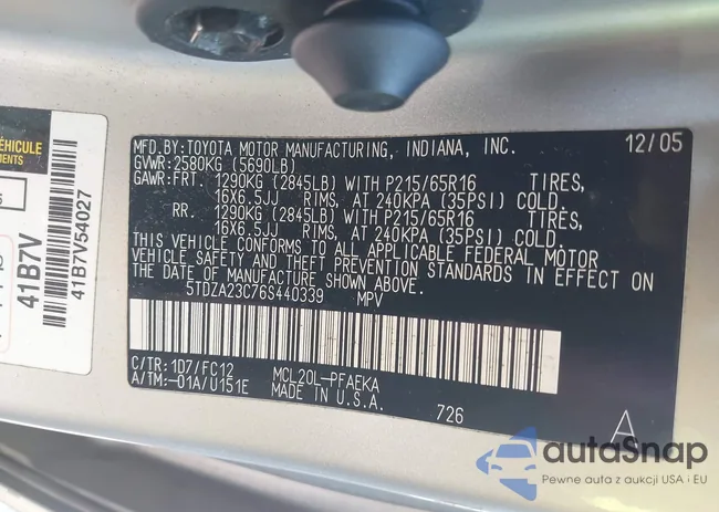 5TDZA23C76S440339: 42826909