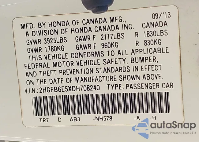 2HGFB6E5XDH708240: 42826998