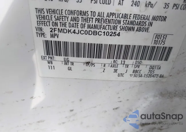 2FMDK4JC0DBC10254: 42827230