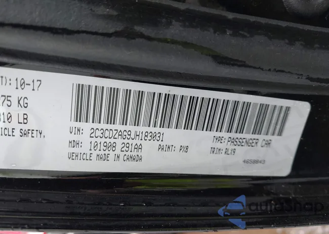2C3CDZAG9JH183031: 42827231