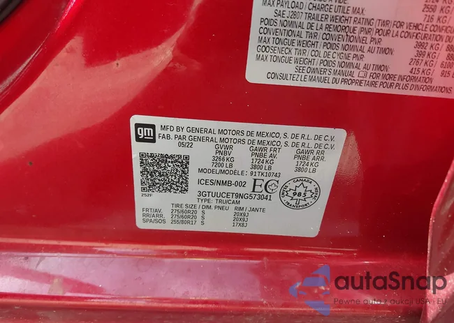 3GTUUCET9NG573041: 42827325