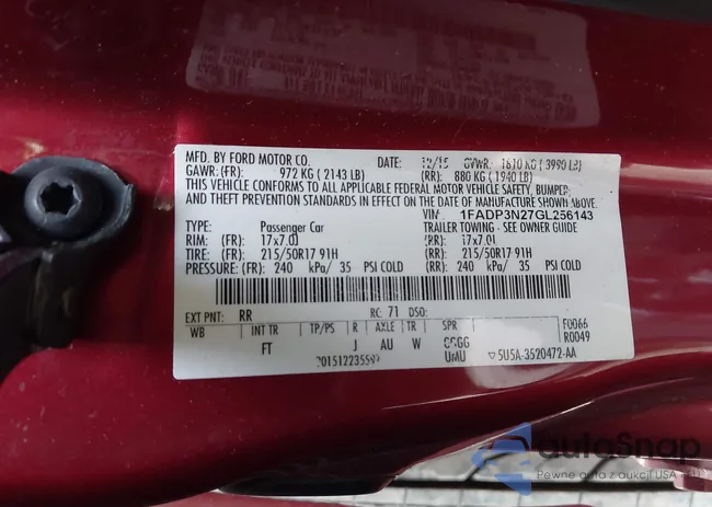 1FADP3N27GL256143: 42827360