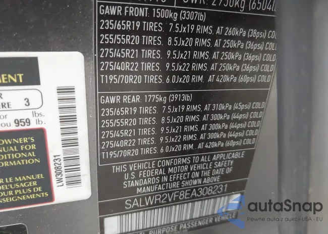 SALWR2VF8EA308231: 42826551