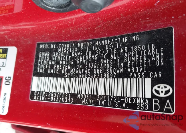 5YFBURHE2JP749097: 42826593