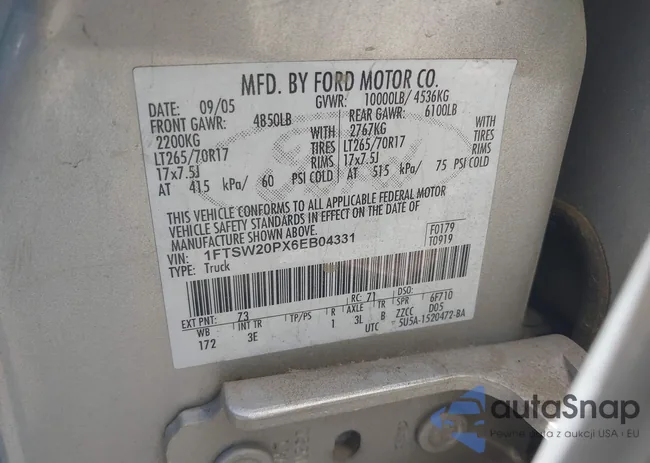 1FTSW20PX6EB04331: 42826626