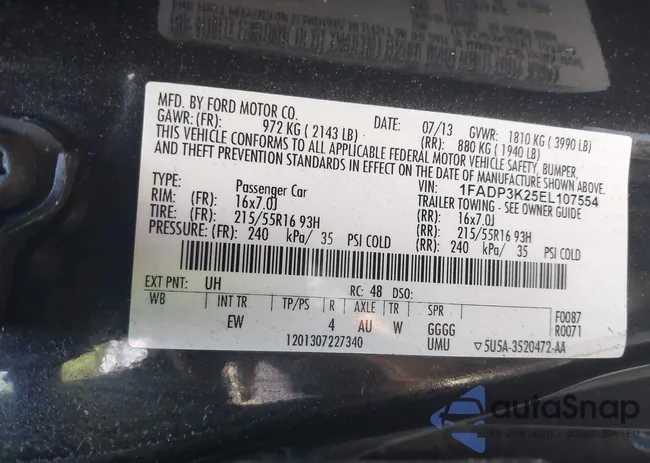 1FADP3K25EL107554: 42826651