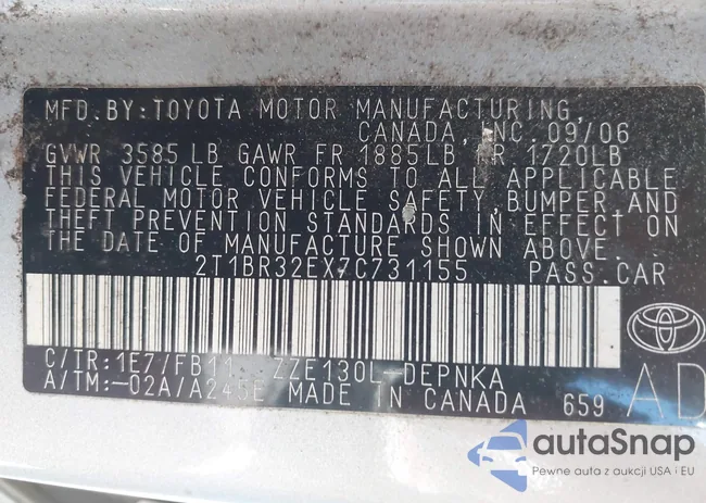 2T1BR32EX7C731155: 42826670