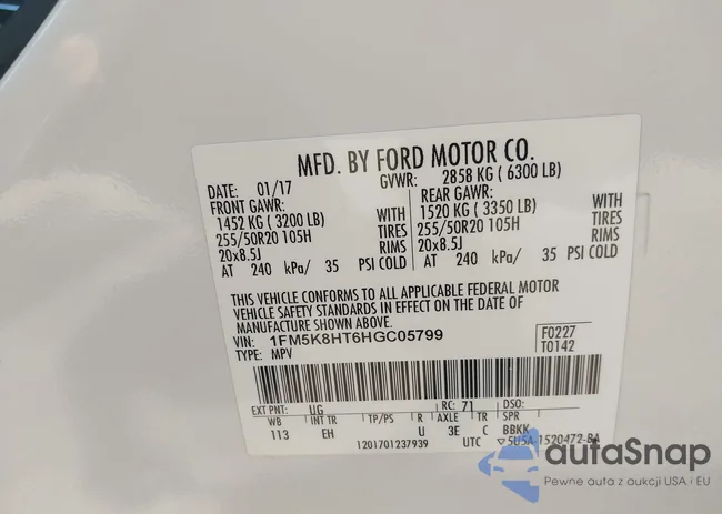 1FM5K8HT6HGC05799: 42826680