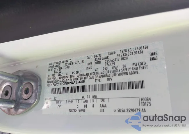 1FMCU0GN8PUA35645: 42826693