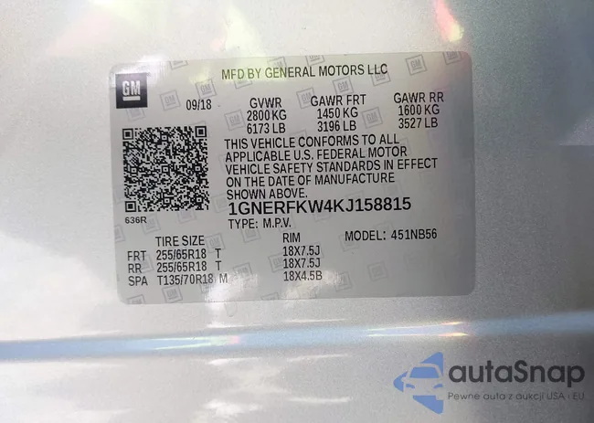 1GNERFKW4KJ158815: 42826819