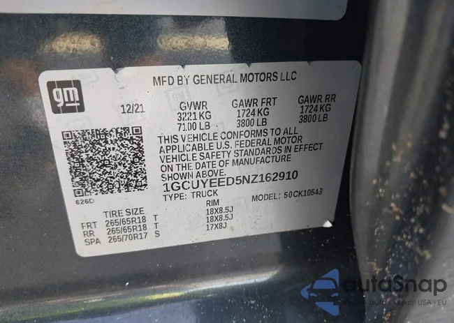 1GCUYEED5NZ162910: 42826868