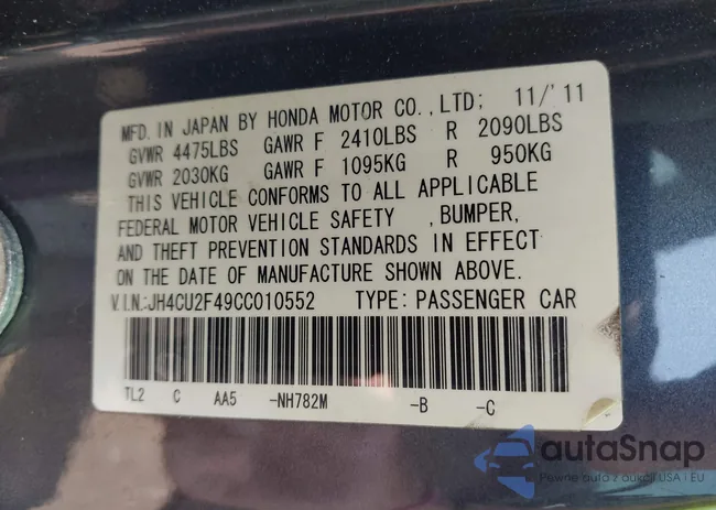 JH4CU2F49CC010552: 42828150