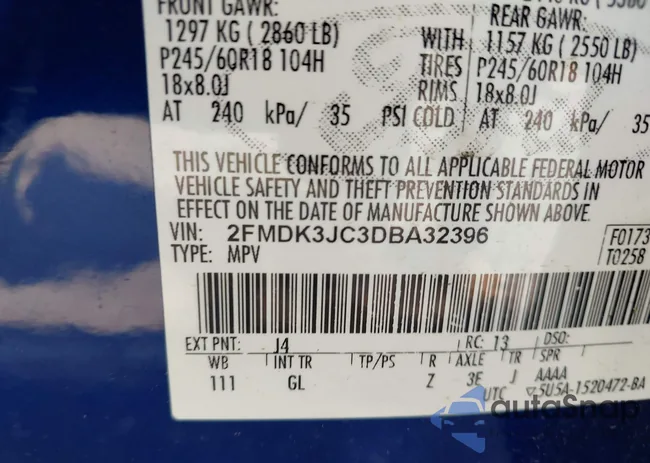 2FMDK3JC3DBA32396: 42828373