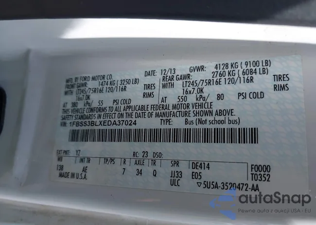 1FBSS3BLXEDA37024: 42828454