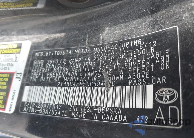 2T1BU4EE5CC894726: 42827573