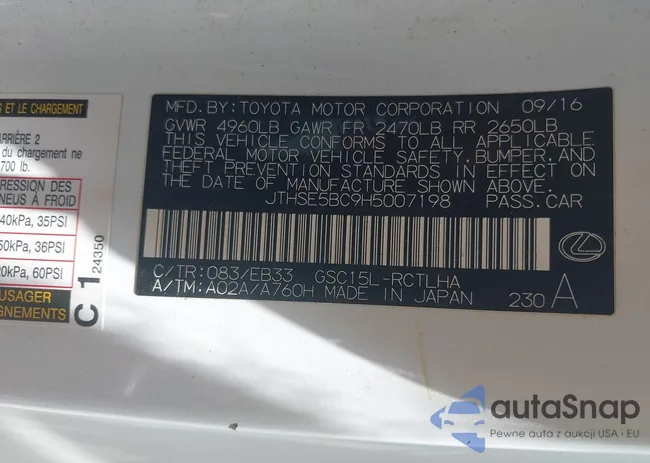 JTHSE5BC9H5007198: 42827589