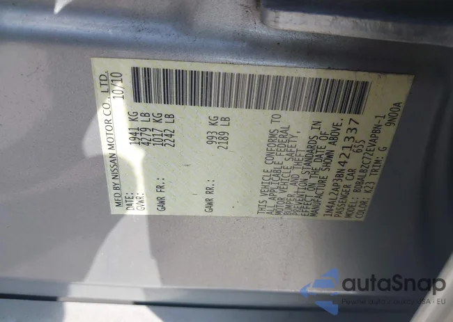 1N4AL2AP3BN421337: 42827642