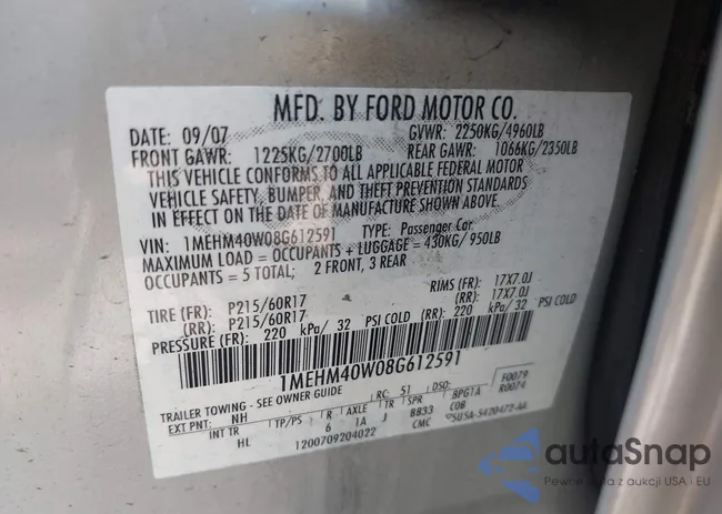 1MEHM40W08G612591: 42827657