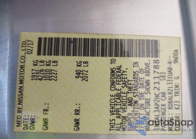 1N4AL3AP2HC211788: 42827673