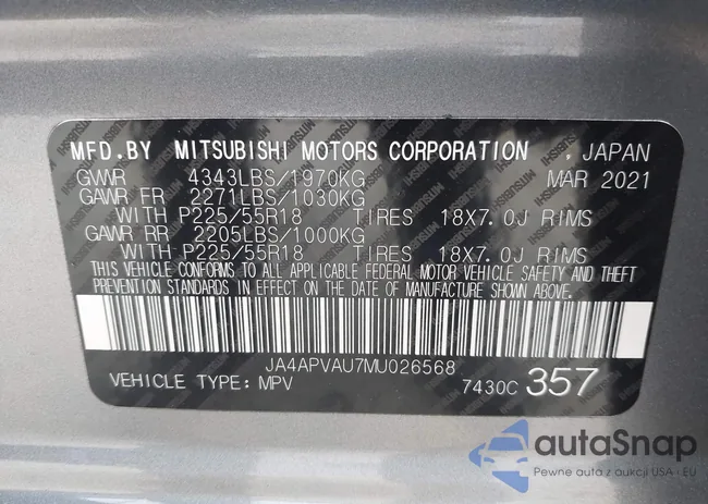 JA4APVAU7MU026568: 42829061