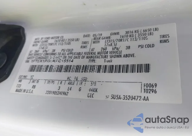 1FTEX1RG9KFC15514: 42829220