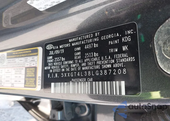 5XXGT4L38LG387208: 42829281