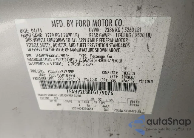 1FAHP2E88EG179076: 42829318