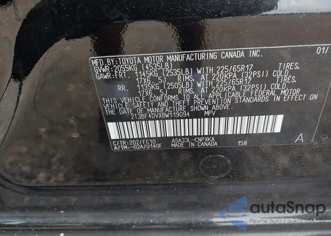 2T3BF4DVXBW119094: 42829372