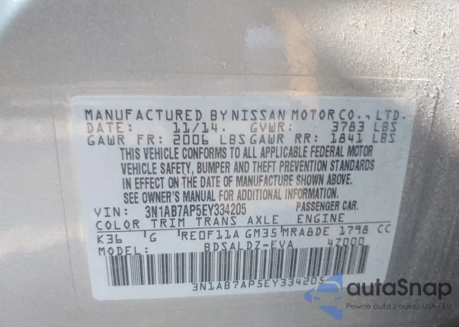 3N1AB7AP5EY334205: 42829402