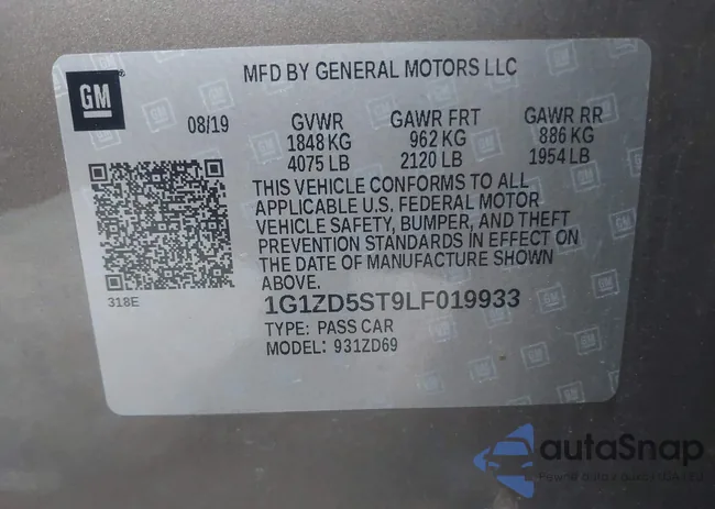 1G1ZD5ST9LF019933: 42828568