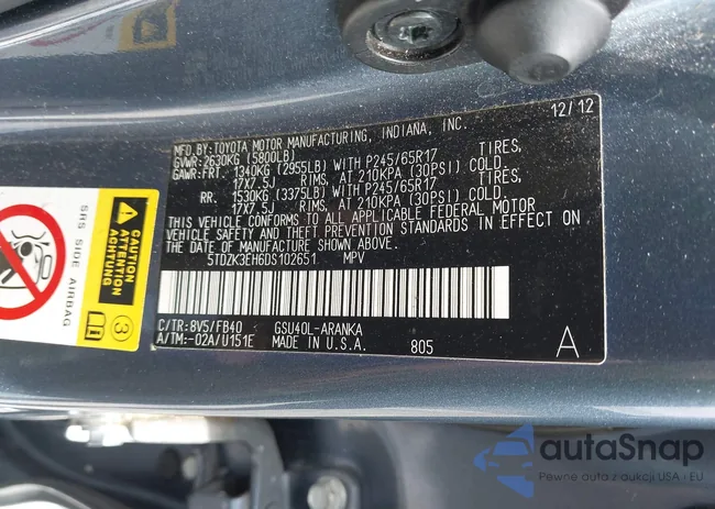 5TDZK3EH6DS102651: 42828589