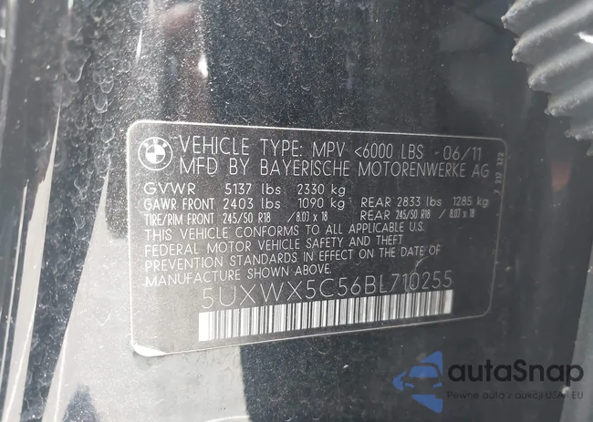 5UXWX5C56BL710255: 42828671