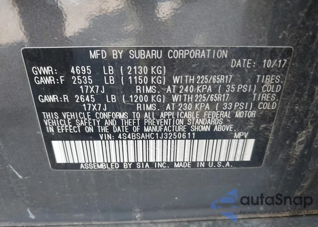 4S4BSAHC1J3250611: 42828685