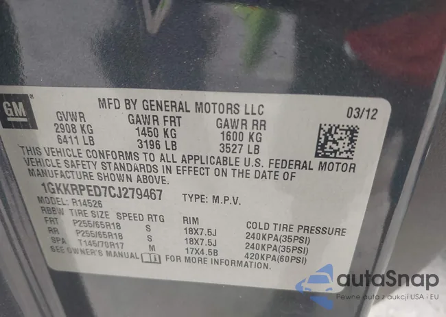 1GKKRPED7CJ279467: 42829933