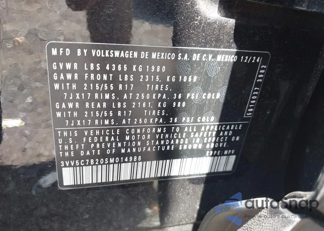 3VV5C7B20SM014986: 42830033