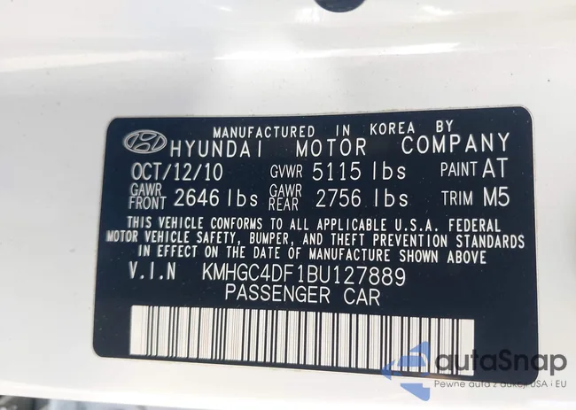 KMHGC4DF1BU127889: 42830240