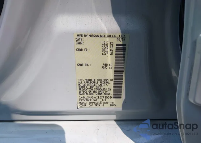 1N4AL3AP2HC127809: 42830273