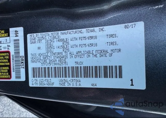 5TFUY5F19HX625751: 42830292