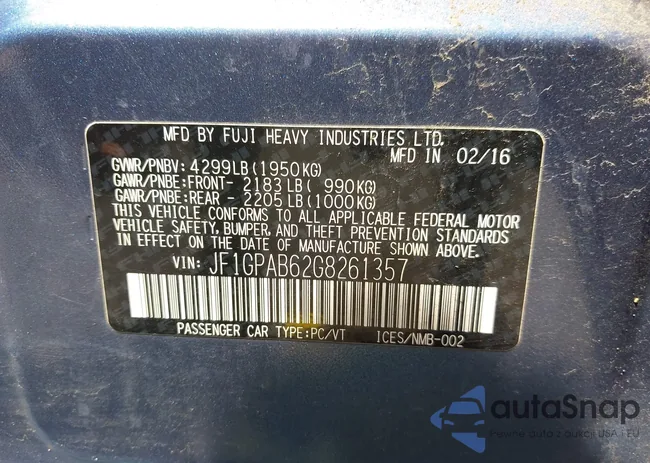 JF1GPAB62G8261357: 42830407