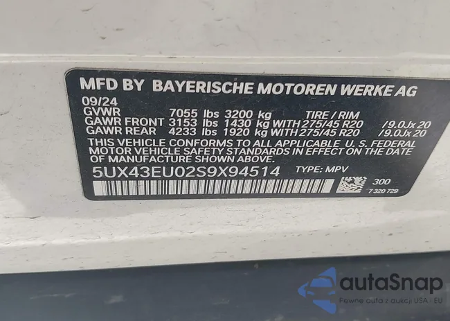 5UX43EU02S9X94514: 42829568