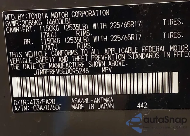 JTMRFREV5ED095248: 42829847