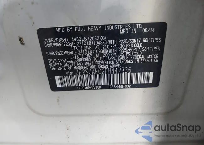 JF2SJAFC2FH442335: 42830873