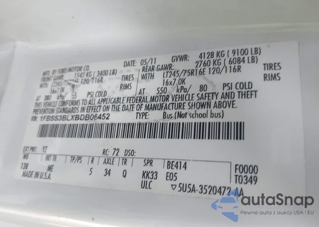 1FBSS3BLXBDB06452: 42830934