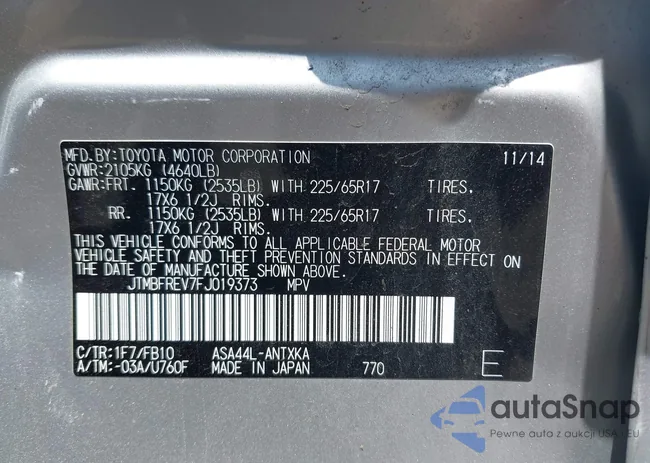 JTMBFREV7FJ019373: 42831011