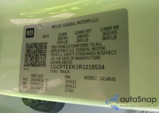 1GCPTEEK1R1218534: 42831017