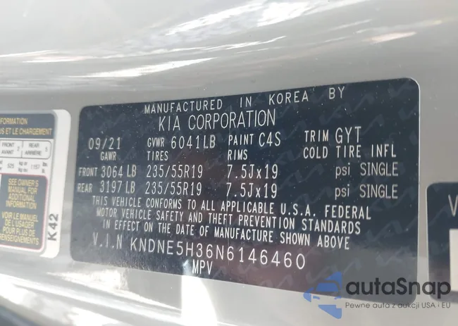 KNDNE5H36N6146460: 42831397