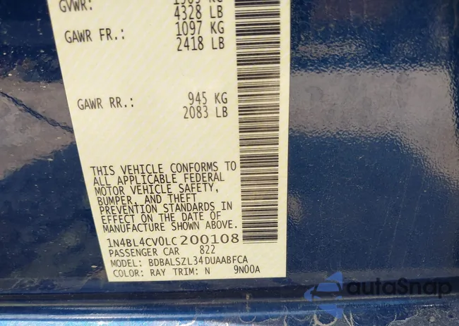 1N4BL4CV0LC200108: 42831458