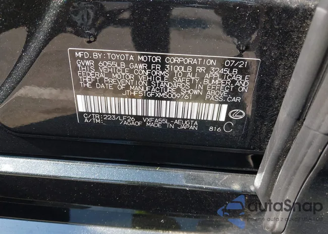 JTHF51GFXM5009761: 42830516